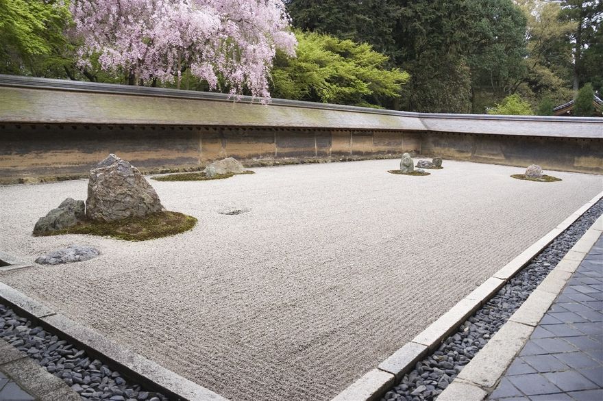 Ryoanji Garden at Kyoto completed 1450 A.D.