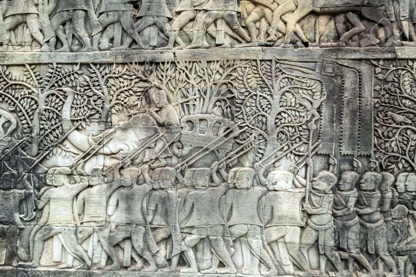 Mural Carvings at Angkor Wat Temple