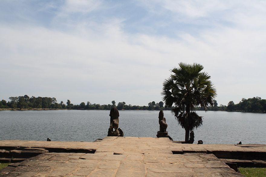 The West Baray at Angkor, from the mid 11th. Century.  One of the largest handcut water reservoirs on Earth at 53 Million cubic metres.