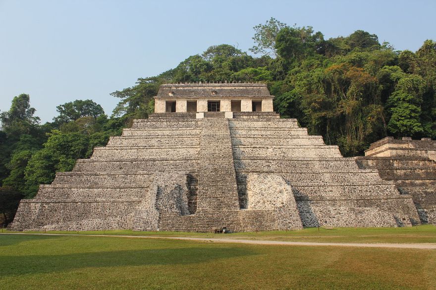 Temple of the Inscriptions at Palenque built in the 7th century,