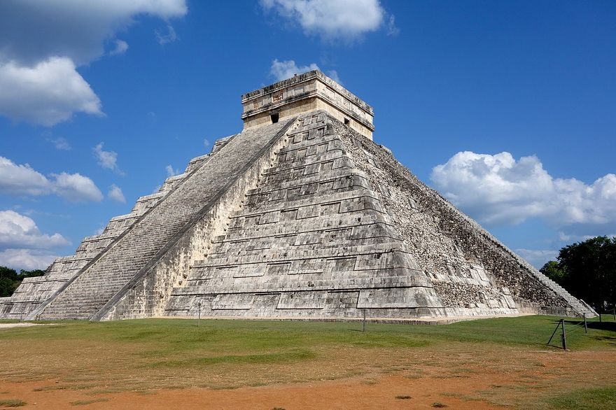 Kukulkan Pyramyd at Chichen Itza built progressively from 1050 to 1300 A.D.