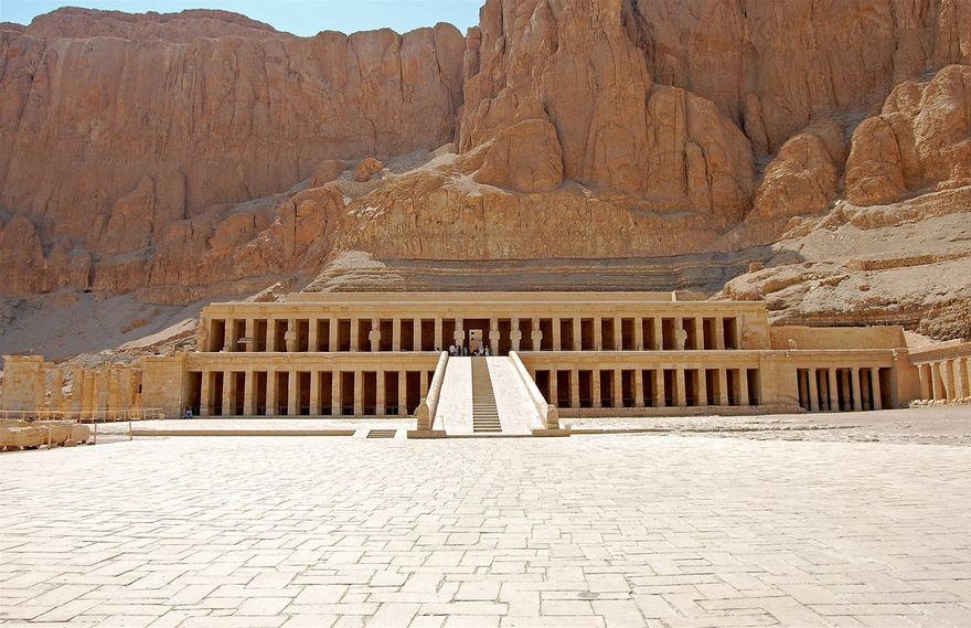 Deir El Bahari Funerary Temple at Thebes, built during the 21st century B.C.