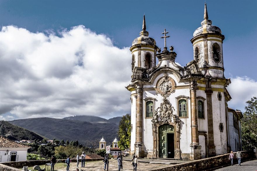 Church of St. Francis of Assisi in Ouro Prêto, Brazil,  1766  A.D. architect Aleijadinho (born António Francisco Lisboa}