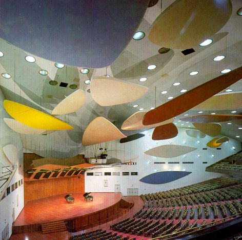 Interior of Aula Magna at University of Caracas 1944–60, designed by Carlos Raoul Villanueva.