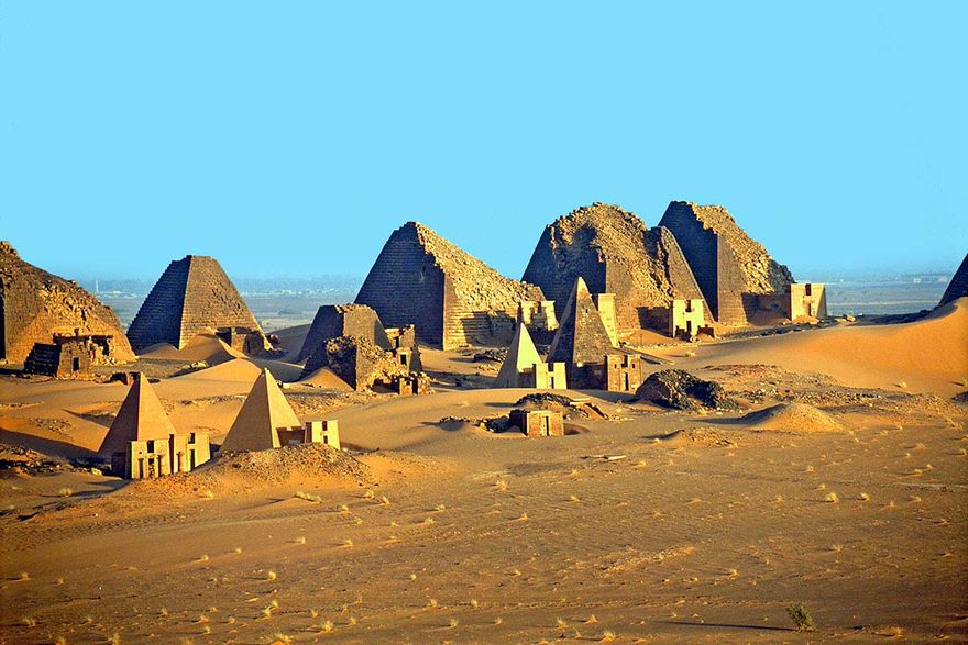 View of Pyramids at Meroe, Sudan, 8th century B.C. to the 4th century A.D.