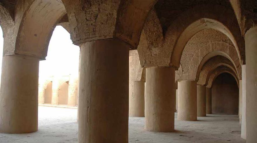 Interior of Tarikhaneh Mosque in Damghan, Iran. 750 AH and 690 A.D.