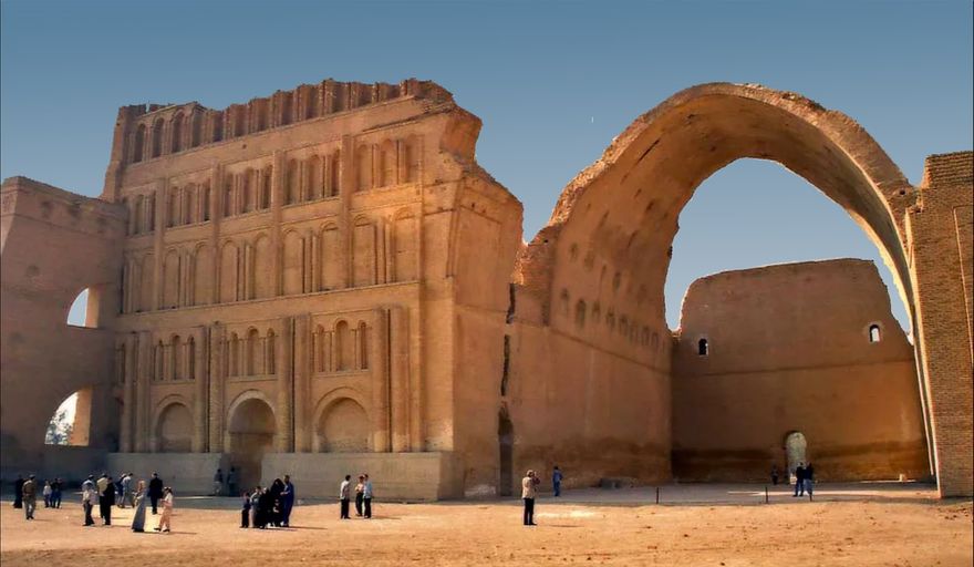 Palace at Ctesiphon, Iraq built from the 3rd to 6th centuries A.D.  The Brick Arch is an inverted Catenary Curve.  The Arabs attacked Ctesiphon, and occupied it in early 637.A.D.