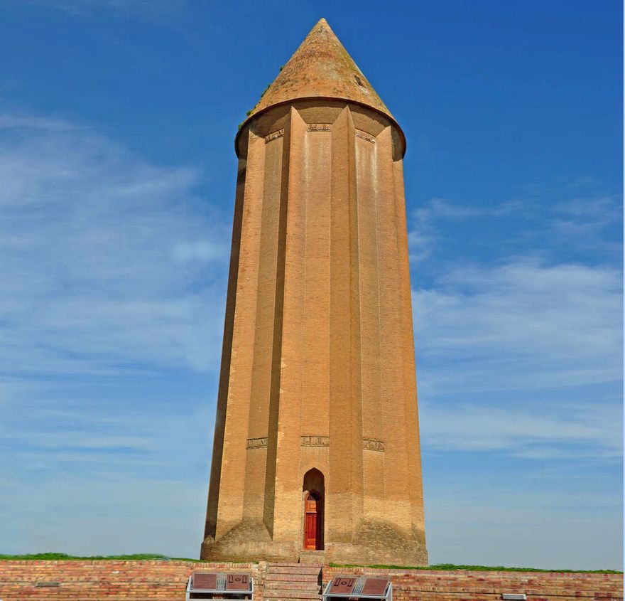 Gunbad-i-Qabus (circa 1006-1007 A.D.)  is a monument in Gonbad-e Qabus, Iran. It marks the grave of Ziyarid ruler Qabus
