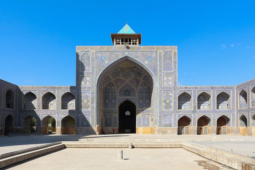 Masjed i Shah on Naghsh-e Jahan Square, Esphahan, Iran begun in 1611 A.D.,