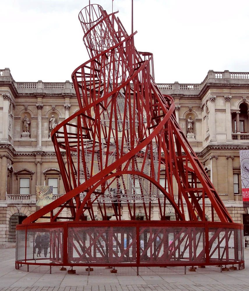Tatlin Tower  Bolshevik Revolution of 1917 Model, designed by Vladimir Tatlin, at The Royal Academy of Arts, London in November 2011