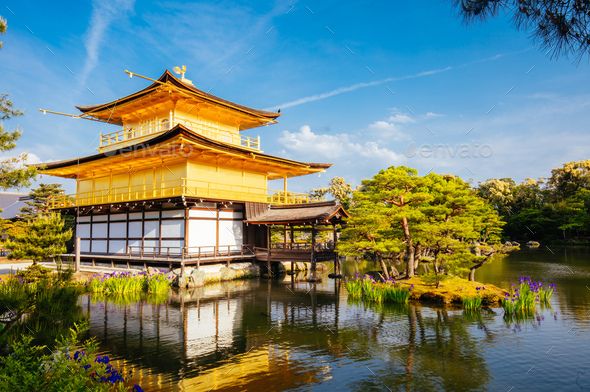 Kinkakuji Temple (The Golden Pavilion) in Kyoto, Japan (1467-1477 A.D.)