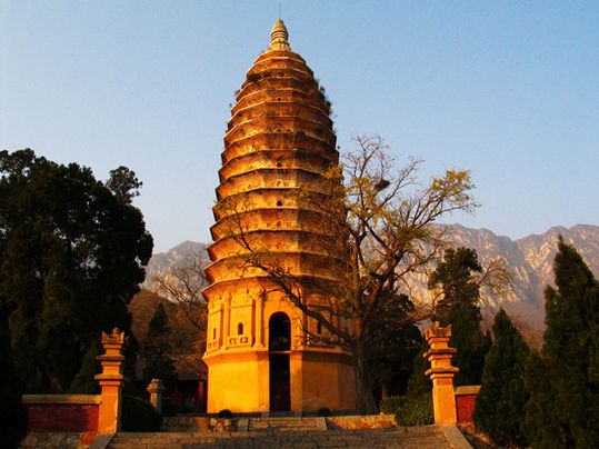 Songyue Pagoda at the Songyue Monastery on Mount Song, in Henan province 523 A.D.