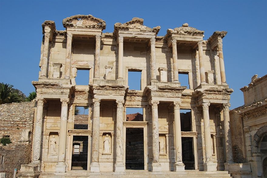 Library of Celsus at Ephesus, Turkey, built from 112–117 A.D.
