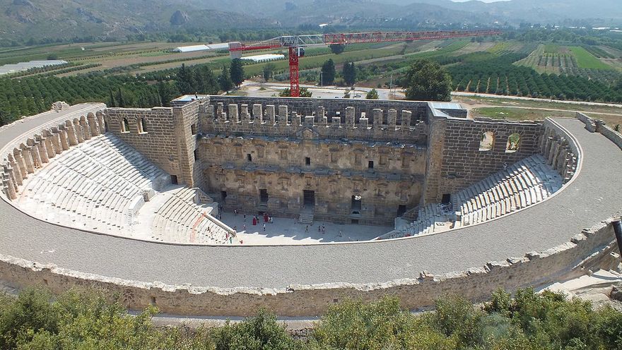 The Theatre at Aspendos, Turkey, built during the reign of Marcus Aurelius (161-180 AD), architect Zeno the Greek