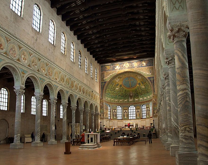 Interior of Basilica of Sant'Apollinare in Classe (Ravenna), 549 A.D.