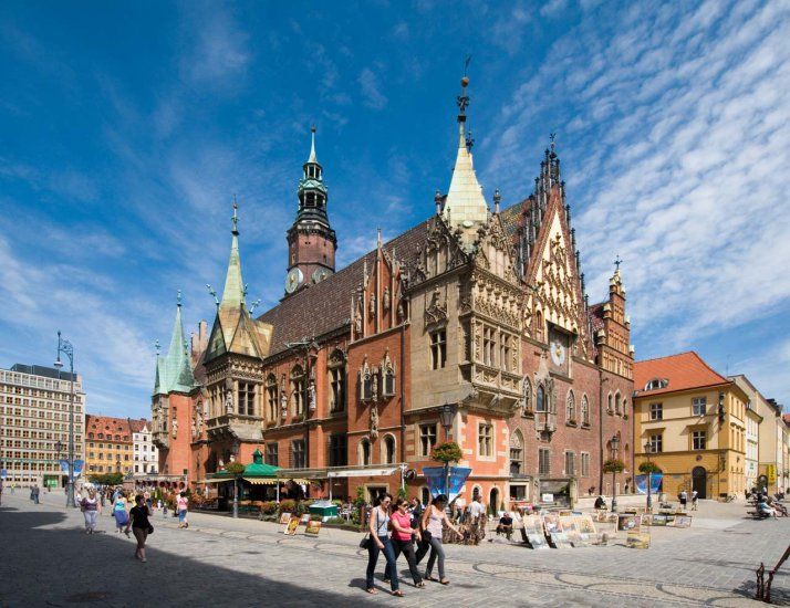 Wroclaw Town Hall, Poland built from the end of the 13th century to the middle of 16th century A.D.