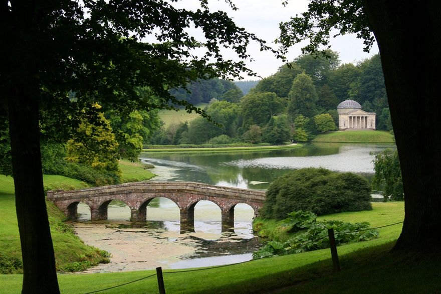 English landscape garden at Stourhead (the UK), the 1745-1755 A.D., by Henry Hoare