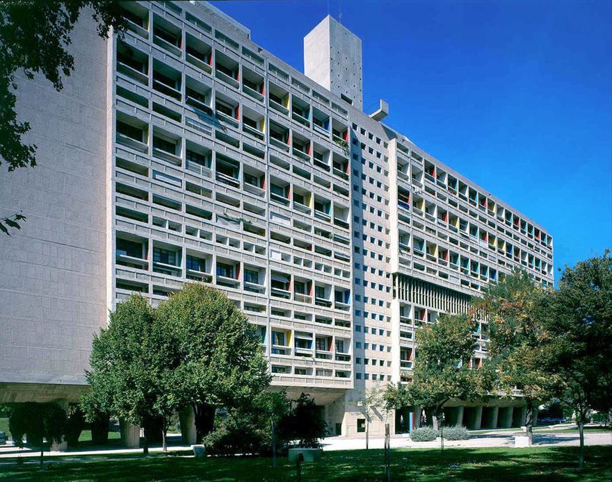 Unité d'Habitation, at Marseilles, a residential housing typology designed by Le Corbusier, 1947-1952.